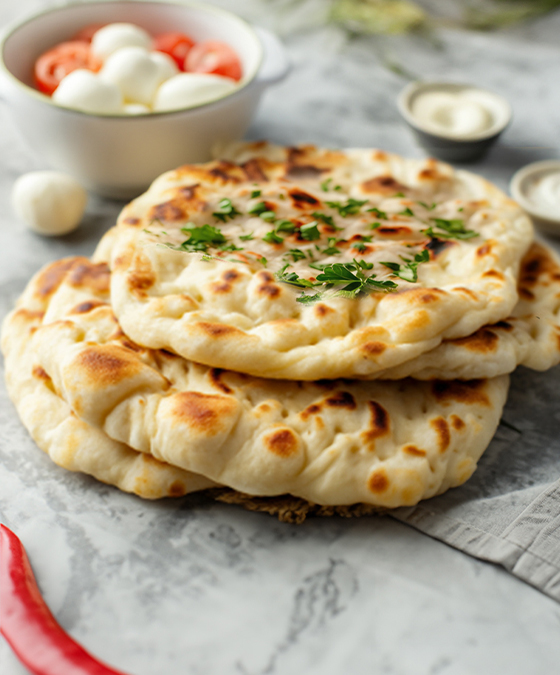 Pain naan bio à la mozzarella