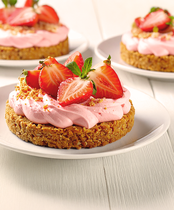 Crémeux aux fraises, citron et basilic
