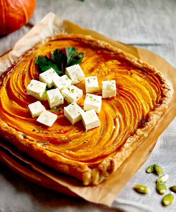 Tarte fondante à la courge et feta